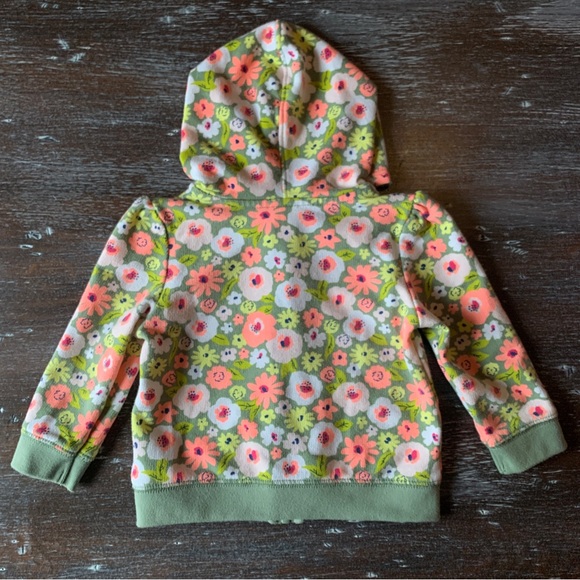 3/$12 Colorful Floral Zip Up Jacket - Picture 4 of 4